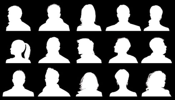 Silhouettes on a black background