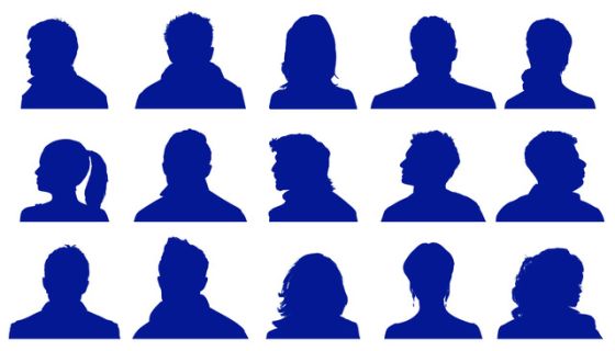 Deep blue silhouettes