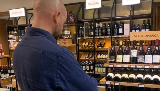 Richard Hemming in Fortnum and Mason wine department