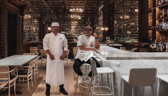 BARE chefs in dining room