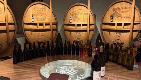 Barrel cellar at Guigal