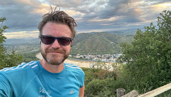 Alistair Cooper with hermitage hill in the background