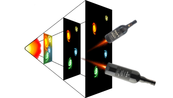 illustration of big bang plus two bottles of dows port