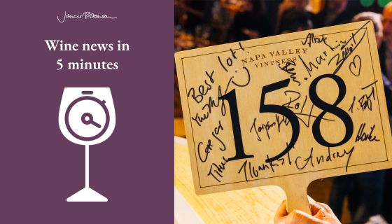 A signed wine auction sign from Premiere Napa Valley