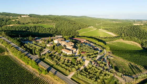 Rocca delle Macie aerial photo
