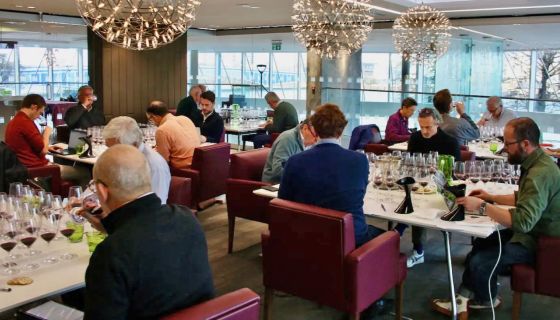 tasters at the Southwold tasting of 2020 bordeaux in January 2024