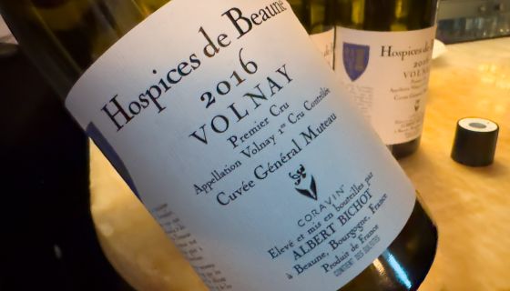 Label of a bottle of Hospices de Beaune wine