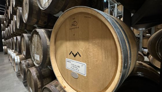 Wooden casks of all sorts at Maison Lineti whisky distillery