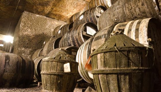 cognac barrels and bonbonnes
