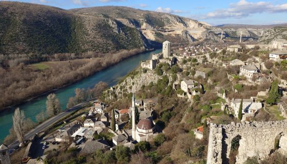 The view of Pocitelj along the river