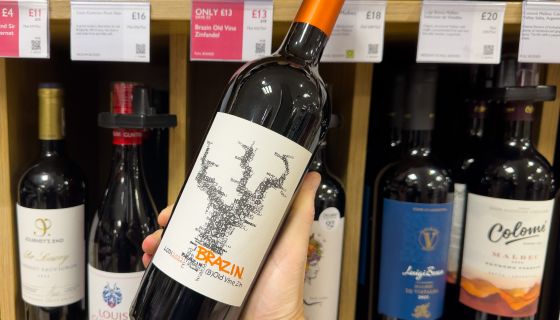 Bottle of Brazin Old Vine Zinfandel in a Waitrose supermarket