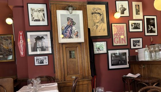 A wall of The French House resto