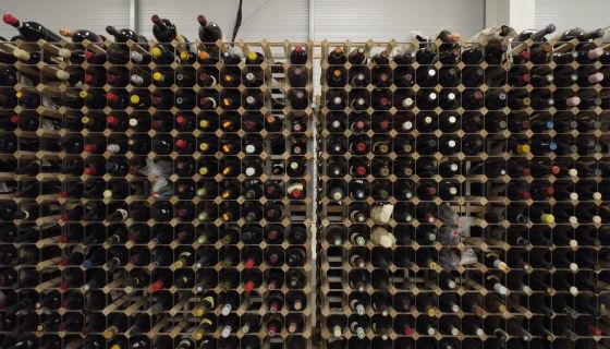 Wine rack at Coterie Vault