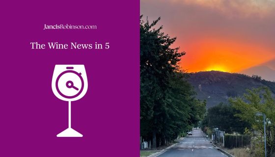 SA fires by David Gass and Wine News in 5 logo