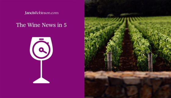 Wine news in 5 logo and Rudd walled vineyard