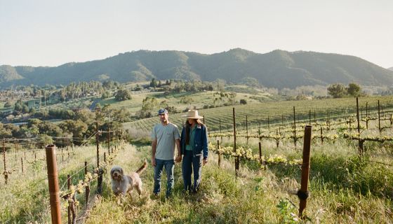 Mikey and Gina Giugni in their Bassi vineyard