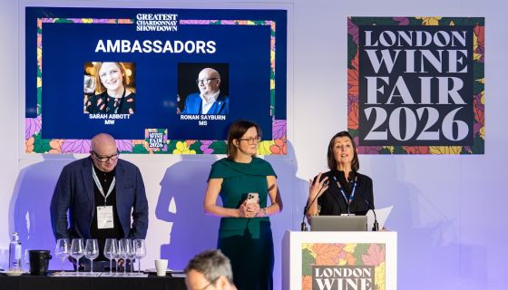 Ronan Sayburn MS, Sarah Abbott MW and Hannah Tovey at Icons tastings 2026