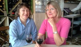 Julia and Jancis at The Greek Larder