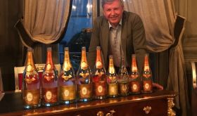 Chef de cave Jean-Baptiste Lécaillon and an array of Louis Roederer Cristals