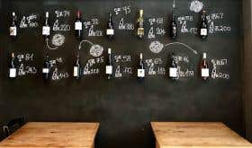 Blackboard at Open Wine wine bar in Cape Town