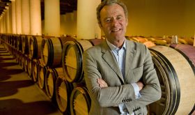Paul Pontallier at Ch Margaux barrel cellar