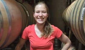 Samantha Cole-Johnson in Willamette barrel room