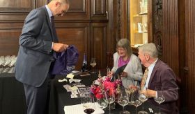 Laurent d'Harcourt of Pol Roger, Jancis Robinson and Hugh Johnson sign the 8th World Atlas of Wine