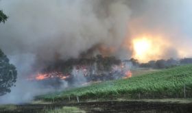 Fire over vineyards in Adelaide Hills 2019 by Geoff Weaver