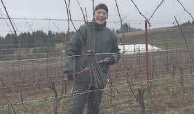 Samantha Cole-Johnson pruning in a Willamette vineyard