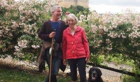 Richard Lane with wife Liz and guide dog Topper