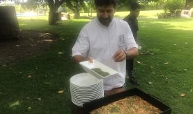 Rabbit rice dish at Bianchi winery, Mendoza