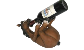 A novelty horse-shaped wine holder