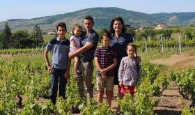 Arnaud Aucoeur and family in Morgon, Beaujolais