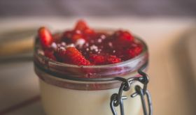 Strawberry panna cotta