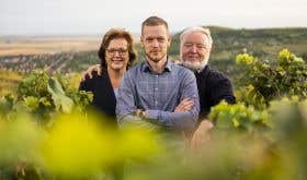 Heimann family in vineyard