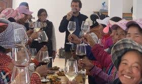 Harvest celebration at Ao Yun winery in Yunnan, China