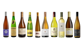 Bottle shots of various white wines