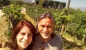 Alvaro Espinoza from Antiyal with author Elizabeth Yabrudy