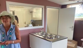 Jancis in buffalo gelateria, Corbieres countryside