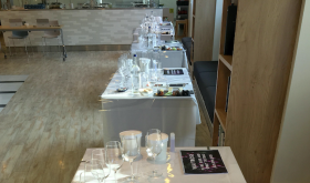 Tables for the press at Waitrose tasting autumn 2020