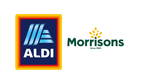 logos of Aldi and Morrisons