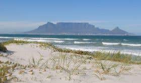 Cape Town and Table Mountain from Bloubergstrand