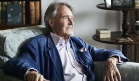 Steven Spurrier in an armchair