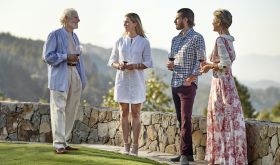 Harlan family on lawn in Napa Valley