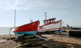 Deal beach and boats