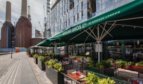 Wright Bros restaurant in front of Battersea Power Station