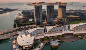 Aerial photograph of Marina Bay Sands in Singapore