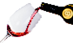 pixellated image of red wine pouring