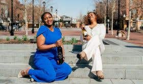 Kimberly T Johnson and Denise Matthews of Philosophy winery in Baltimore