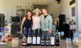 Vailia From of Desparada, winemaker Natalie Brown of Rococo, and winemaker Riley Roddick of Hubba.